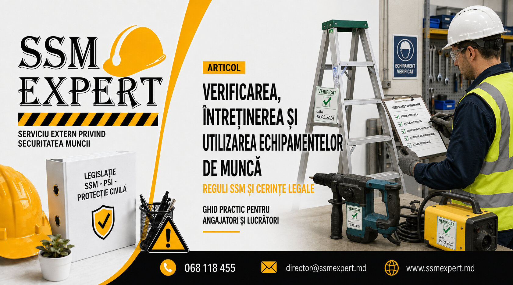 Verificarea, întreținerea și utilizarea în siguranță a echipamentelor de muncă la locul de muncă