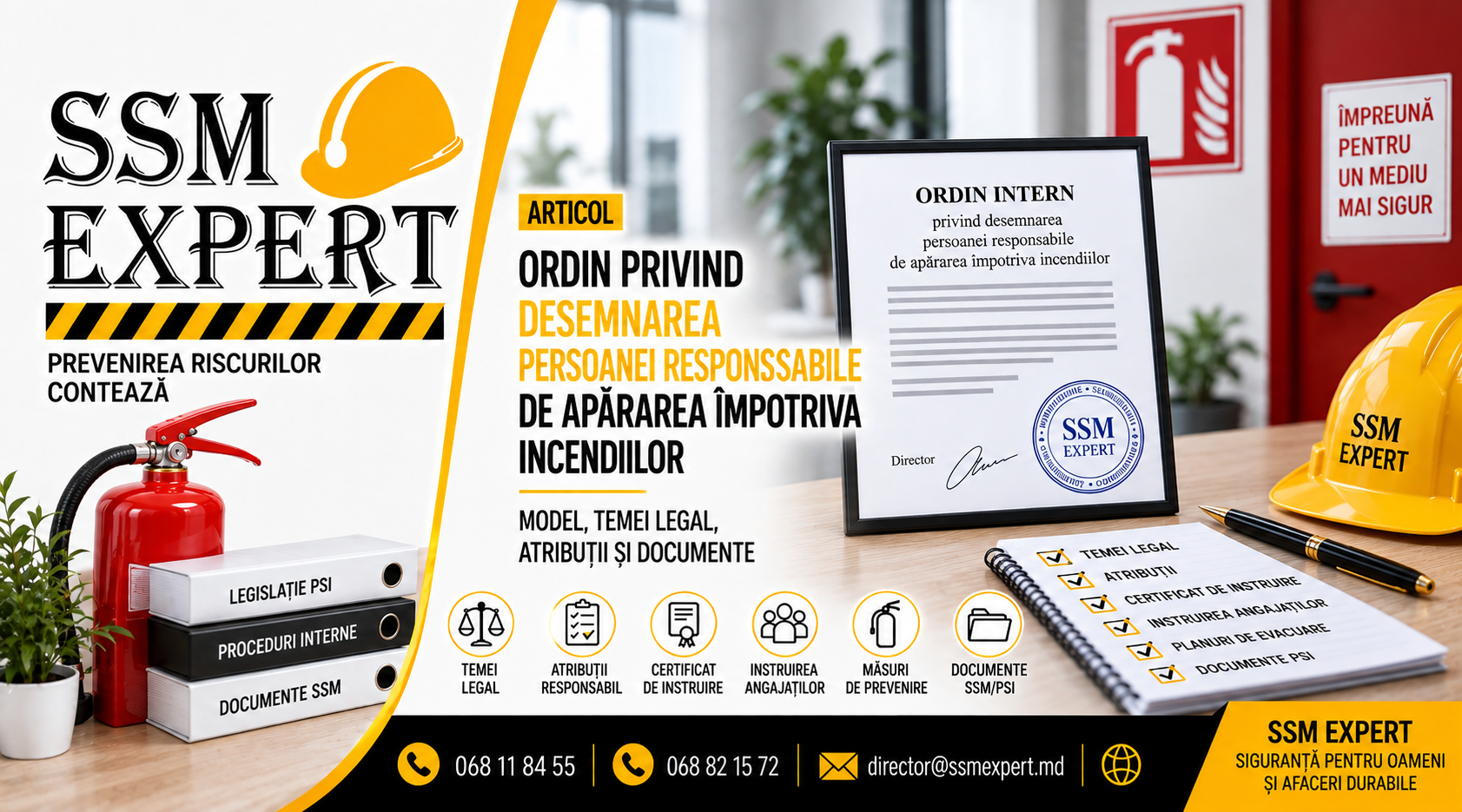 Ordin privind desemnarea persoanei responsabile de apărarea împotriva incendiilor – model și obligații legale